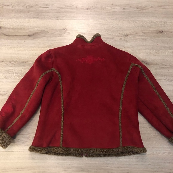 Women’s LL Bean SZ L Regular Winter Faux Sherpa Micro Faux Soft Suede Style Coat - Picture 2 of 15